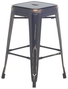Conjunto de 2 bancos de bar em aço preto e dourado 60 cm CABRILLO Beliani