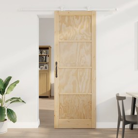 Porta de Correr vidaXL com Conjunto de Hardware "ORKDAL" Madeira Sólid