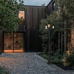 Candeeiro de exterior rústico preto 3 luzes IP44 - Guardado