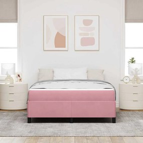 Estrutura da Cama Outros Rosa e branco 140 x 200 cm Veludo