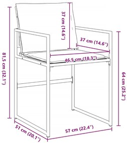 Conjunto de Jantar para o Jardim 5 Peças com Almofadas