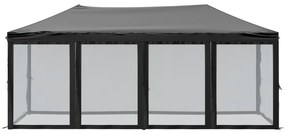 Tenda para festas dobrável com paredes laterais 3x6 m preto