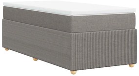 Cama com molas/colchão 90x190 cm tecido castanho-acinzentado