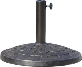 Base de peso para guarda-sol redondo  Ø 49 cm em resina com imitação de ferro fundido e motivo em roseta,, peso líquido 14 kg, cor bronze