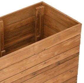 Vaso/floreira 150x40x72 cm madeira de teca reciclada e aço