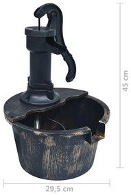 Fonte de água para jardim aspeto barrica com bomba