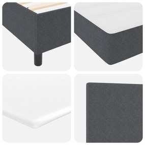 Cama Box Spring com Colchão Cinza Escuro 120x200 cm Tecido de Corduroy