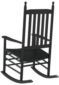 Cadeira de baloiço c/ assento curvado álamo maciço preto