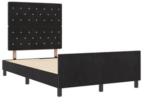 Cama de Veludo Preto vidaXL 120x190 cm