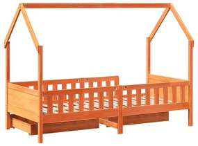 Estrutura de cama infantil c/ gavetas 90x190 cm pinho maciço