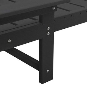 Cadeira de Sol Preta 53x162x98.5 cm HDPE