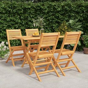 vidaXL 5 pcs conjunto de jantar p/ jardim madeira de teca maciça
