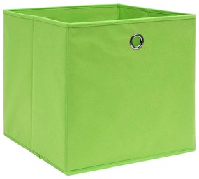 Caixas de arrumação 4 pcs 32x32x32 cm tecido verde