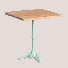 Mesa De Bar Quadrada Em Madeira De Acácia Azteca Madeira De Acácia - Verde Ilha Paraíso & 70 X 70 Cm - Sklum