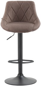 Banco de bar Lazio em tecido e com estrutura preta 46 x 83-104 x 49 cm Castanho acinzentado
