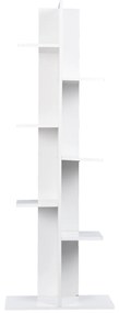 Prateleira Decorativa de Madeira Prateleira de Madeira Prateleira para Sala de Estar Estante de Escritório 50 x 20 x 141,5 cm Branco