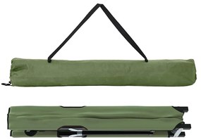 Cama de Sol Dobrável com Saco de Transporte Verde Exército 600D