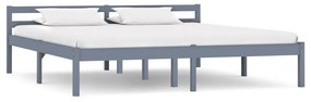 vidaXL Estrutura de cama 160x200 cm madeira pinho maciço cinzento