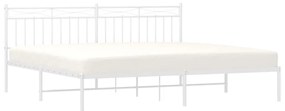 Estrutura de cama com cabeceira 193x203 cm metal branco