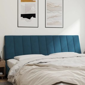 Almofadão de cabeceira 180 cm veludo azul