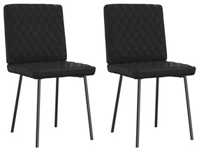 Cadeiras de jantar 2 pcs couro artificial preto