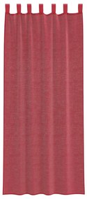 Cortinas de voile com bolsos para varão 2 pcs vermelho tinto