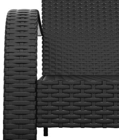 Cadeira de jardim Adirondack vime PE preto