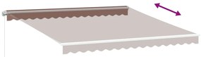 Toldo retrátil manual com luz LED 400x350 cm castanho