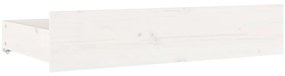 Gavetas de cama 4 pcs madeira de pinho maciça branco