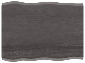 364010 vidaXL Tampo de mesa com bordas vivas carvalho tratado cinza-escuro