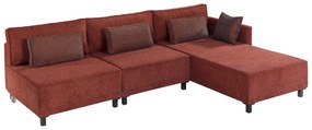 Sofá-Cama de Canto Matris – Vermelho Claret – 285x90x192 cm