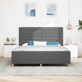 Cama vidaXL Cinza Escuro 180x200 cm Tecido