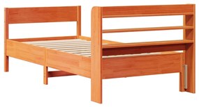 Cama sem colchão 90x190 cm madeira de pinho maciça castanho-mel
