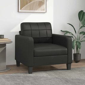 vidaXL Poltrona couro artificial 60 cm preto