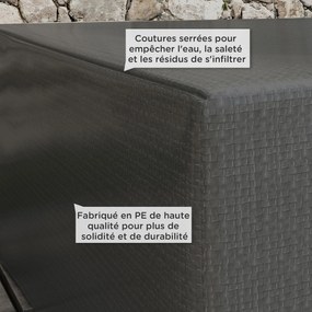 Capa para mobiliário de jardim de exterior, lona de proteção anti-UV em polietileno, 235 x 190 x 90 cm, cinzenta