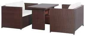 43914 vidaXL Conjunto de sofás de jardim 11 pcs vime PE castanho