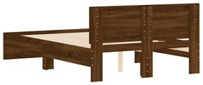 Estrutura de cama com cabeceira 135x190 cm carvalho castanho