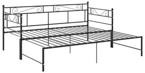 Estrutura sofá-cama de puxar 90x200 cm metal preto