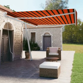 vidaXL Toldo retrátil manual independente 500x350cm laranja e castanho