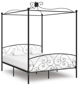 Estrutura de cama dossel 160x200 cm metal preto