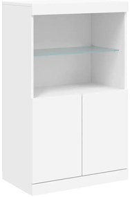 Aparador com luzes LED 60,5x37x100 cm branco