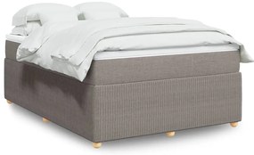 vidaXL Cama com molas/colchão 140x190 cm tecido castanho-acinzentado