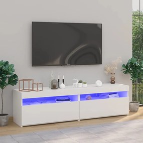 804404 vidaXL Móveis de TV com luzes LED 2 pcs 75x35x40 cm branco brilhante