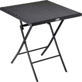 Mesa dobrável Jardim Polyrattan Roma 75x65x65cm Preta