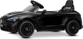 Carro elétrico para crianças Mercedes CLE 12V bateria de lítio, luzes LED, comando remoto de 2,4 GHz, ligação Bluetooth, licença ORIGINAL Preto