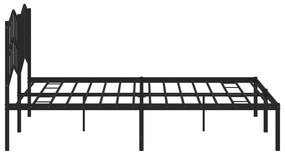 Estrutura de cama com cabeceira 160x200 cm metal preto