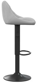 Bancos de bar 2 pcs veludo cinzento-claro