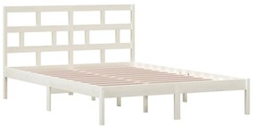 Estrutura de cama 140x200 cm madeira de pinho maciça branco