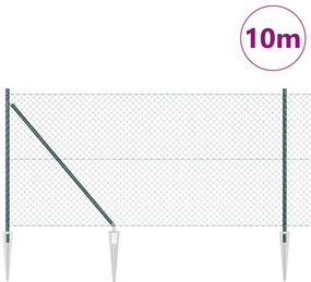 Cerca de Cadeia com 7 Postes de Espeto 1x10 m Aço Galvanizado