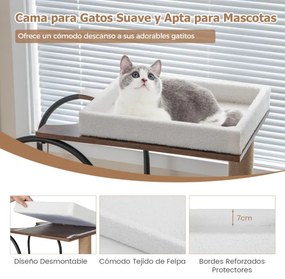 Arranhador para gatos de 118 cm com estrutura metálica Posto de arranhar de juta Tábua de sisal Bola de sisal Centro de actividades suspenso para gato